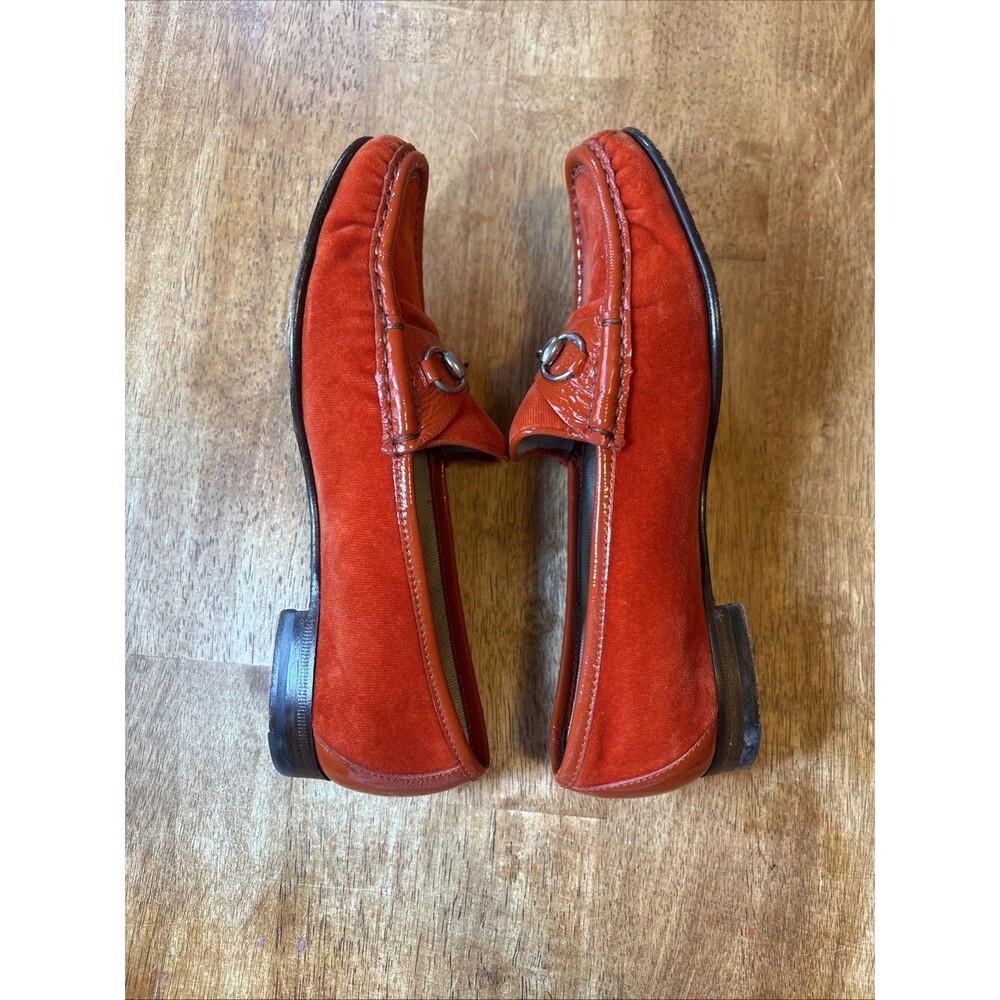 Vintage Gucci Loafer, Red, Velvet/Patent, Women’s Size 38 US 7 - Picture 9 of 11